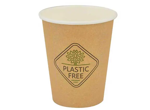 Ποτήρι Χάρτινο "Kraft" Μονότοιχο Plastic Free 8oz (235ml) -50τεμ - Χάρτινα Ποτήρια στην Ecocraft