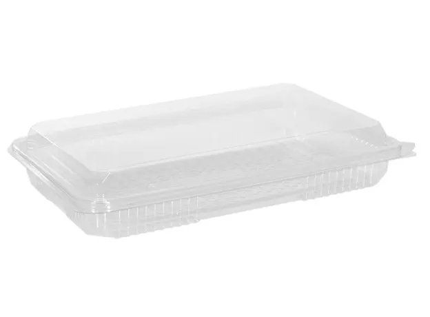 Σκεύος Pet 1000ml χαμηλό με ενσωματωμένο καπάκι 100τμχ - Σκεύη Φαγητού - Σαλάτας στην Ecocraft