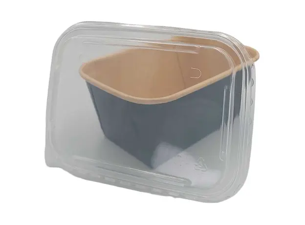 Σκεύος φαγητού Μαύρο Παραλληλόγραμμο 1000ml σετ με πλαστικό καπάκι - 60τμχ - Κουτιά Φαγητού στην Ecocraft