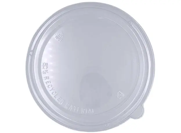 PET lid for sugarcane salad bowls Round BW30-125pcs - Biodegradable Sugar Cane Containers  στην Ecocraft