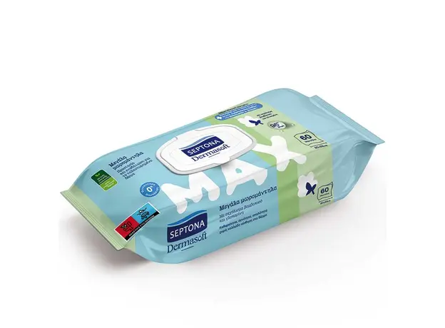 SEPTONA Μωρομάντηλα DERMASOFT MAX 60ΤΕΜ - Είδη Ατομικής Προστασίας & Υγιεινής στην Ecocraft