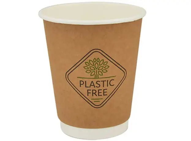 Ποτήρι Χάρτινο "Kraft" Διπλότοιχο Plastic Free 12-14oz (355ml)-25 τεμ - Χάρτινα Ποτήρια στην Ecocraft
