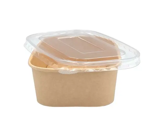 Καπάκι PET για σκεύος φαγητού Kraft παραλληλόγραμμο 580-1000ml 50τμχ - Σκεύη Φαγητού - Σαλάτας στην Ecocraft