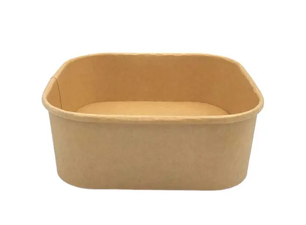 Food container Kraft Square 1000ml - 50pcs - Salad Bowls στην Ecocraft