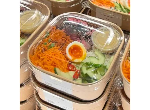 Food container Kraft Square 1000ml - 50pcs - Salad Bowls στην Ecocraft