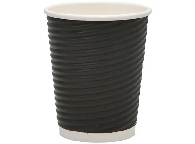 Χάρτινο Ποτήρι "RIPPLE" Μαύρο 4oz (118ml) -25τμχ - Χάρτινα Ποτήρια στην Ecocraft