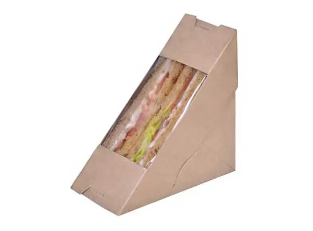 Κουτί craft τρίγωνο τοστ με παράθυρο - Κουτιά Φαγητού στην Ecocraft