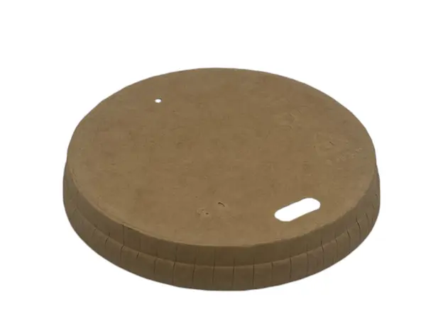 Kraft Paper Sip Thru Lid for Paper Cups 8oz - 50pcs - Cup Lids στην Ecocraft