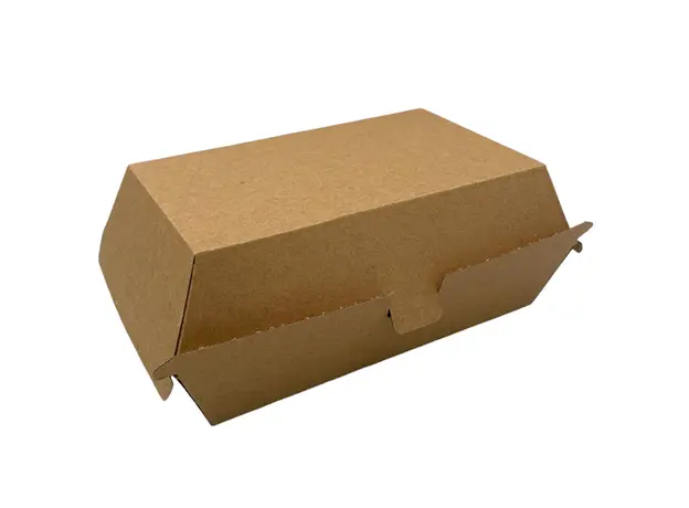 Kraft Microwelle Paper Double Burger Box 21x12x9,1cm - Food Boxes στην Ecocraft