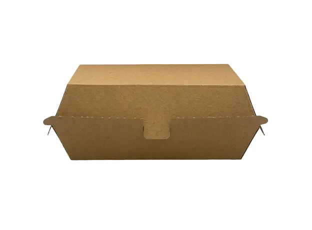 Kraft Microwelle Paper Double Burger Box 21x12x9,1cm - Food Boxes στην Ecocraft