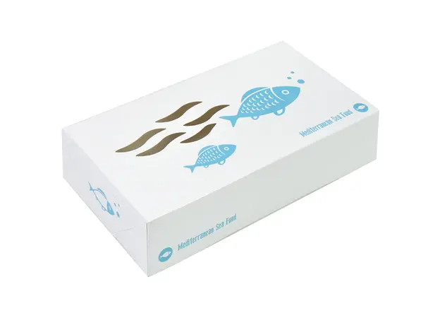 Κουτί για Ψάρια Λευκό Medium (24x13x5.5cm) - Κουτιά Φαγητού στην Ecocraft