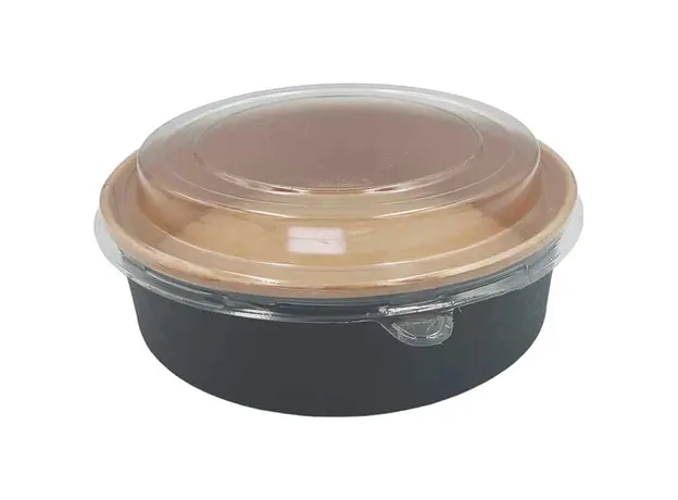 Σκεύος Σαλάτας Μαύρο 1000ml με pet καπάκι 50τμχ - Σκεύη Φαγητού - Σαλάτας στην Ecocraft