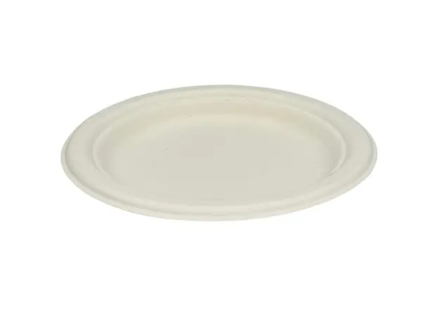 Βιοδιασπώμενο πιάτο λευκό από ζαχαροκάλαμο 17cm - 50τμχ - Βιοδιασπώμενα σκεύη από Ζαχαροκάλαμο στην Ecocraft