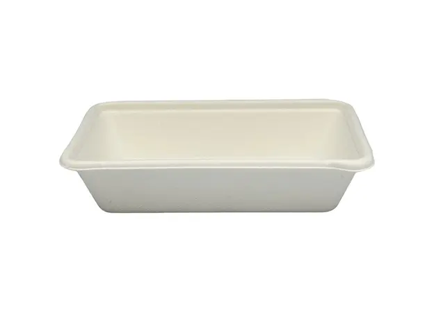 Biodegradable cane container Rectangle 500ml 18x12.8x4 - 125pcs - Biodegradable Sugar Cane Containers  στην Ecocraft