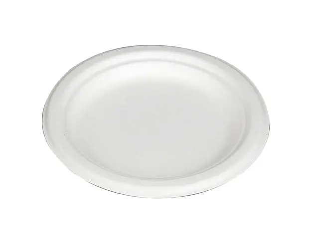 Βιοδιασπώμενο πιάτο λευκό από ζαχαροκάλαμο 17cm - 50τμχ - Βιοδιασπώμενα σκεύη από Ζαχαροκάλαμο στην Ecocraft