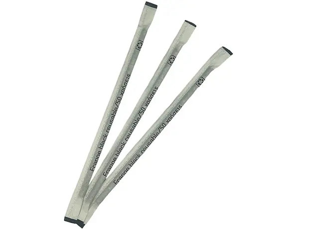 Πλαστικό καλαμάκι Επαναχρ/νο Φραπέ σπαστό μαύρο συσκευασμένο 1000τμχ - Καλαμάκια Πλαστικά στην Ecocraft