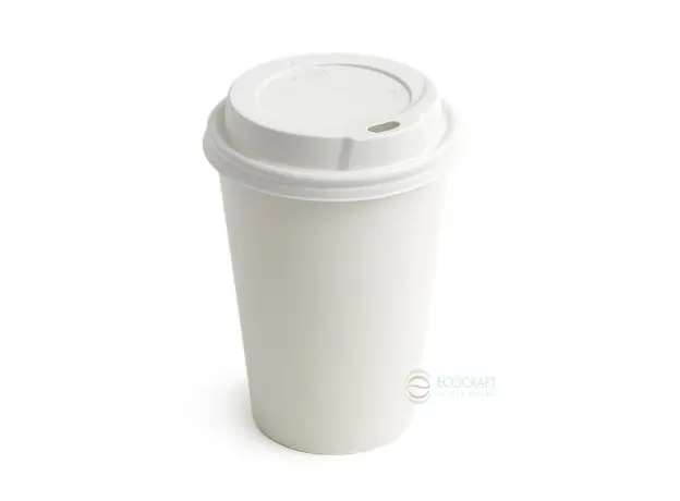 White Standard Lind for Paper Cups 100pcs - Cup Lids στην Ecocraft