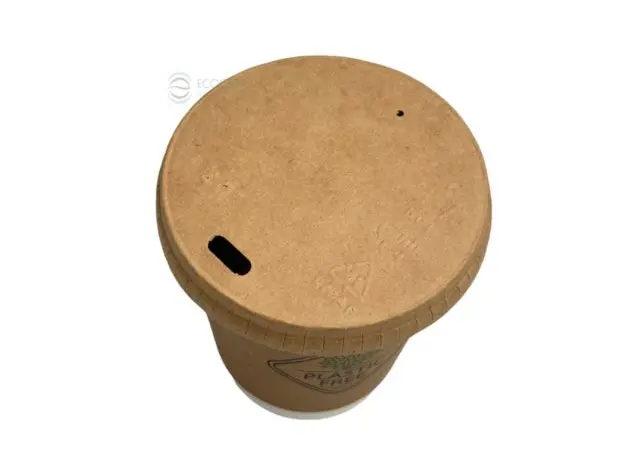 Kraft Paper Sip Thru Lid for Paper Cups 8oz - 50pcs - Cup Lids στην Ecocraft