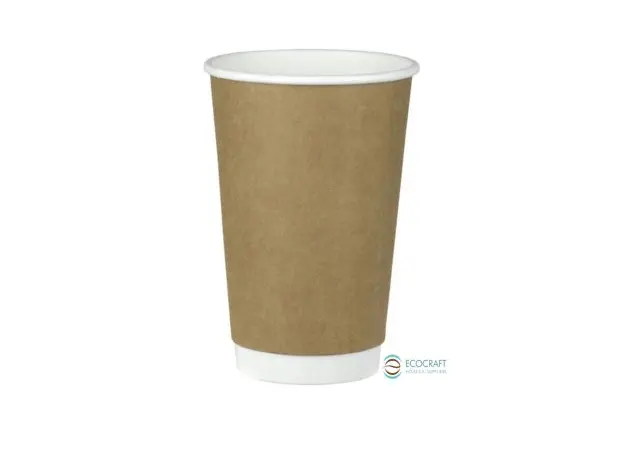 Ποτήρι Χάρτινο Kraft διπλότοιχο 16oz (473ml)-25τεμ - Χάρτινα Ποτήρια στην Ecocraft
