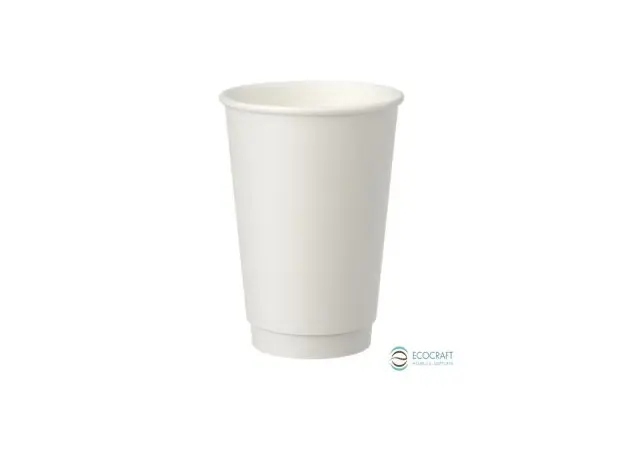 Ποτήρι Χάρτινο "Λευκό" διπλότοιχο 16oz (470ml) -25τεμ - Χάρτινα Ποτήρια στην Ecocraft