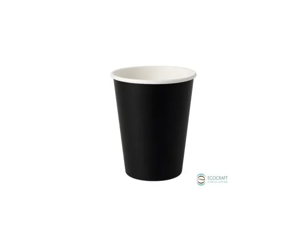 Ποτήρι Χάρτινο Μονότοιχο "Μαύρο" 8oz (235ml) -50τεμ - Χάρτινα Ποτήρια στην Ecocraft