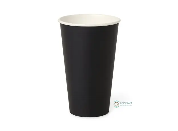 Ποτήρι Χάρτινο Μονότοιχο "Μαύρο" 16oz (470ml) -50τεμ - Χάρτινα Ποτήρια στην Ecocraft