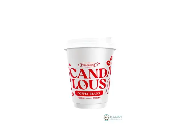 White Paper Cup Double Wall Scandalous 8oz (235ml) -25pcs - Paper Cups στην Ecocraft