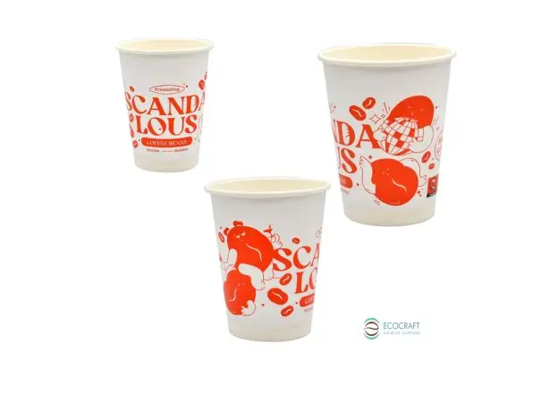 White Paper Cup Double Wall Scandalous 8oz (235ml) -25pcs - Paper Cups στην Ecocraft