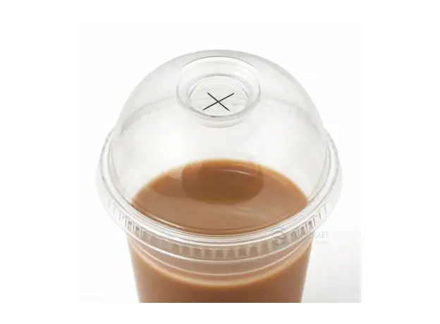 Καπάκι Μπομπέ με Σταυρό για πλαστικά ποτήρια ECOPet 100τμχ - Καπάκια Ποτηριών στην Ecocraft