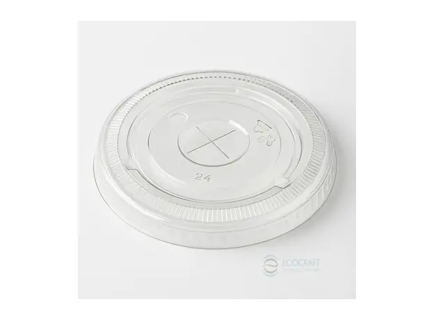 Καπάκι Ίσιο με Σταυρό για πλαστικά ποτήρια ECOPet 100τμχ - Καπάκια Ποτηριών στην Ecocraft