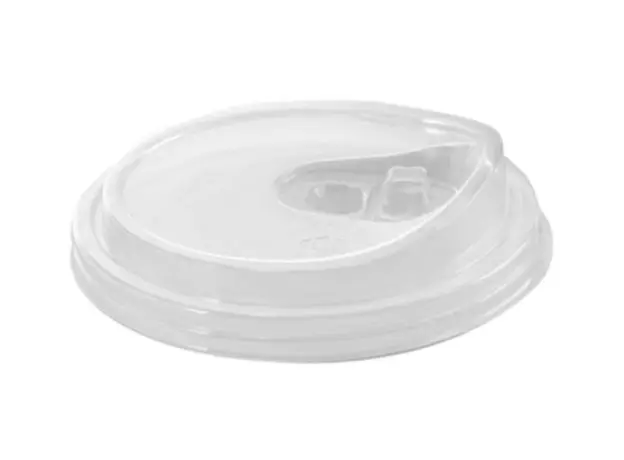 Καπάκι Ίσιο με κλιπ (Tab Lid) για πλαστικά ποτήρια ECOPet 100τμχ - Καπάκια Ποτηριών στην Ecocraft