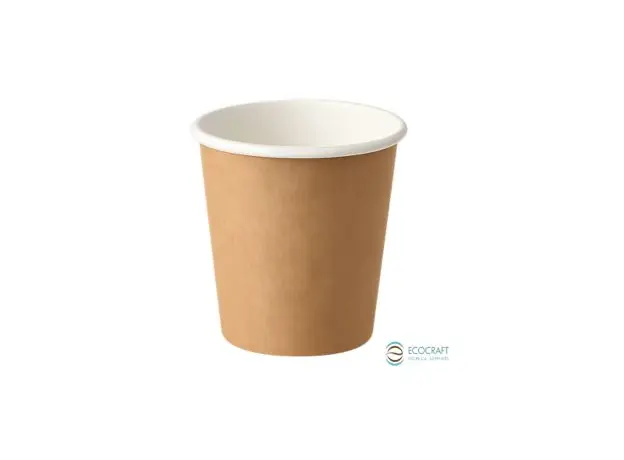 Ποτήρι Χάρτινο Μονότοιχο "Kraft" 4oz (120ml) -50τμχ - Χάρτινα Ποτήρια στην Ecocraft