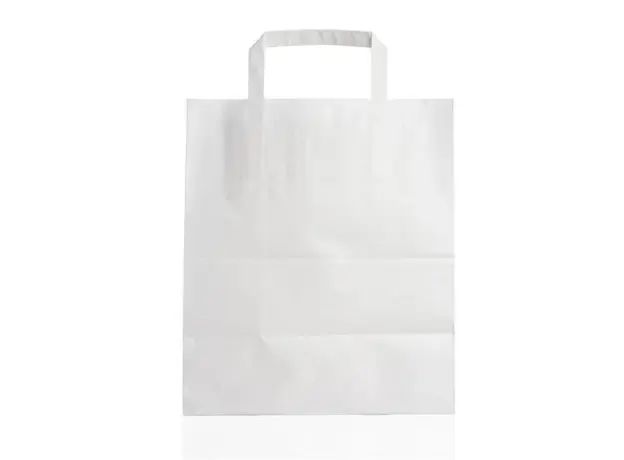 Χάρτινη Τσάντα Λευκή με χεράκι 32x21x33cm - Χάρτινες Τσάντες στην Ecocraft