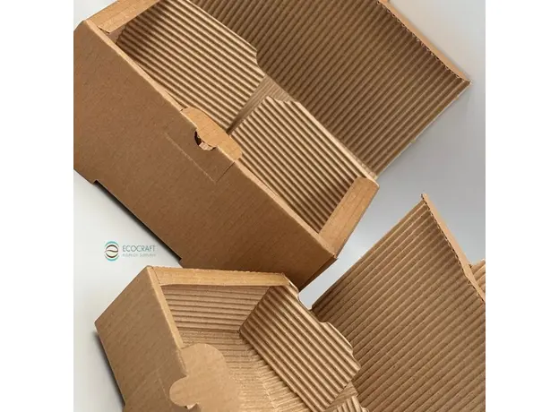 Kraft Corrugated Waveform Paper Food Box 16.5Χ12Χ5.5cm - Food Boxes στην Ecocraft