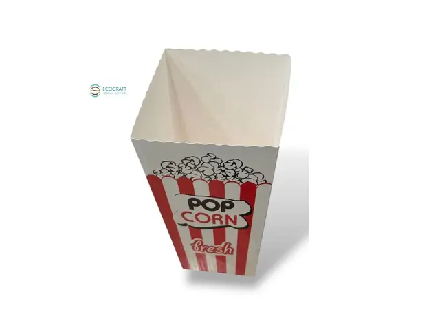 Κουτί Pop Corn Λευκό-Κόκκινο 1.6Lt (70x70-90x190) - Κουτιά Φαγητού στην Ecocraft