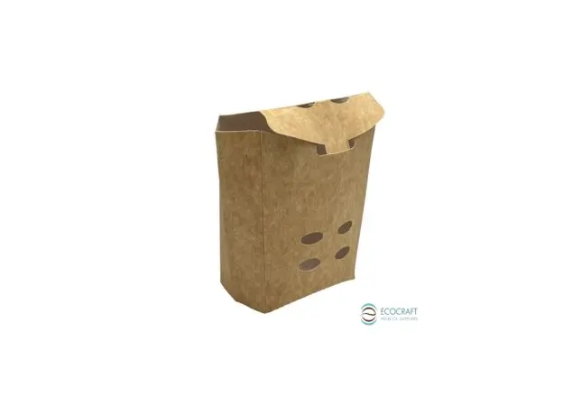 Θήκη για Πατάτες με Τρύπες Kraft-Λευκό (8,5x7x12cm) 100τμχ - Burger στην Ecocraft