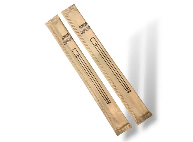 Μπαμπού Chopsticks 21cm Συσκευασμένα 1/1 100τμχ σε Kraft χαρτί. - Καλαμάκια Μπαμπού στην Ecocraft