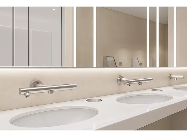 Επιτοίχια αυτόματη βρύση 3 σε 1 με dispenser αφροσάπουνου & ενσωματωμένο στεγνωτήρα χεριών - Dispensers στην Ecocraft