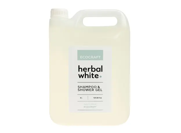 Herbal White 2 σε 1 Σαμπουάν & Αφρόλουτρο σε συσκευασία refill 4LT , - Είδη Ξενοδοχείου στην Ecocraft