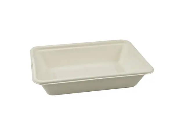Biodegradable cane container Rectangle 500ml 18x12.8x4 - 125pcs - Biodegradable Sugar Cane Containers  στην Ecocraft