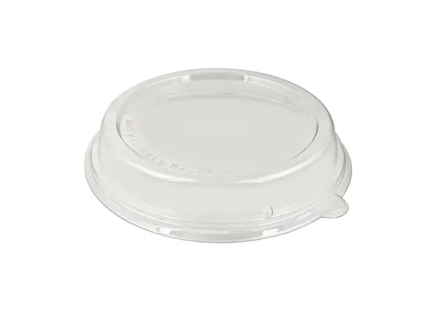 PET lid for sugarcane salad bowls Round BW30-125pcs - Biodegradable Sugar Cane Containers  στην Ecocraft