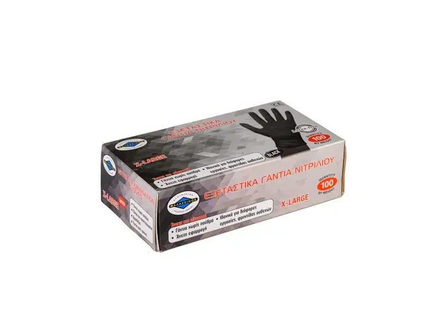 Black Nitrile Gloves without Powder 100pcs - Νitrile Gloves στην Ecocraft