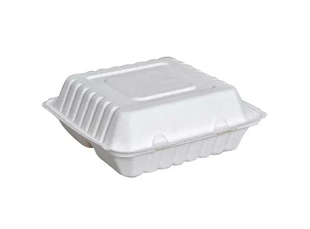 Βιοδιασπώμενο σκεύος από ζαχαροκάλαμο 3 θέσεων 1100ml με ενσωματωμένο καπάκι 100τμχ - Βιοδιασπώμενα σκεύη από Ζαχαροκάλαμο στην Ecocraft