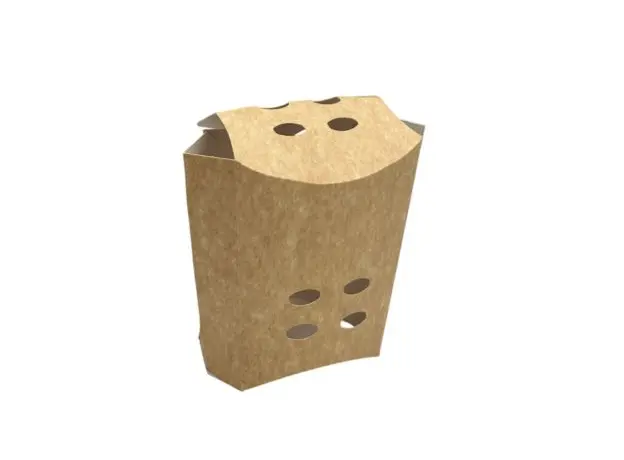 Θήκη για Πατάτες με Τρύπες Kraft-Λευκό (8,5x7x12cm) 100τμχ - Burger στην Ecocraft