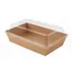 Σκεύος φαγητού-δισκάκι Kraft No2 14x7x3,5cm + Καπάκι Pet 50τμχ - Κουτιά Φαγητού στην Ecocraft