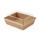 Σκεύος φαγητού-δισκάκι Kraft No4 13x11x3,5cm + Καπάκι Pet 50τμχ - Κουτιά Φαγητού στην Ecocraft