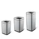 Square Inox Waste Bin 8LT with open roof - Out-Doors Trash Cans   στην Ecocraft