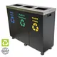 Triple metal recycling bin - Trash Cans & Recycling Bins στην Ecocraft