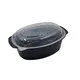 Black Oval Container 1250ml with Lid 100pcs. - Microwave Containers στην Ecocraft