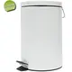 White Metallic Trash Can with Pedal 12L - Toiler Trash Can and Toilet Brush  στην Ecocraft